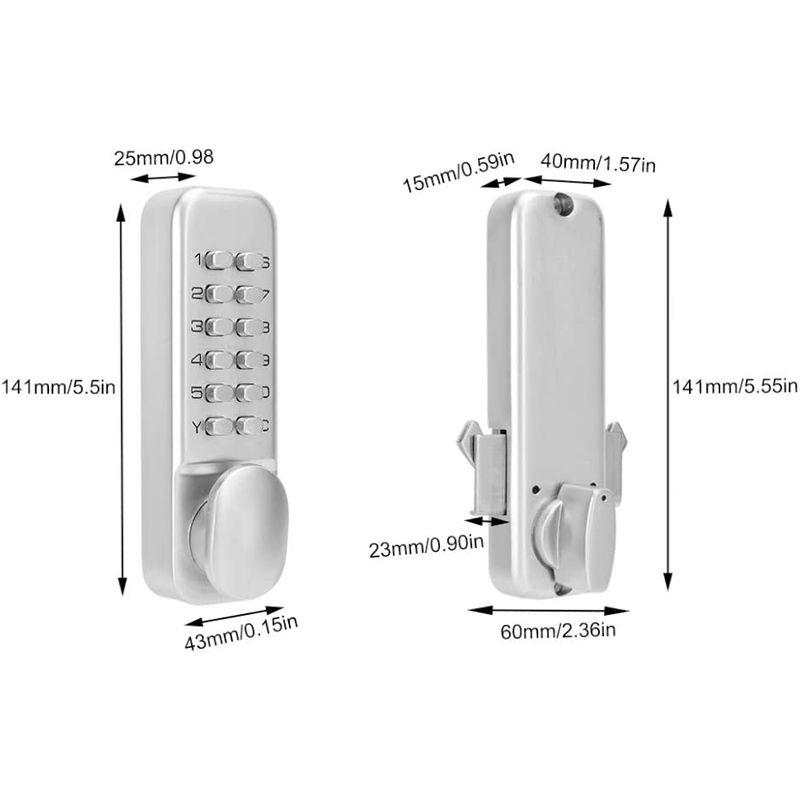 デジタルドアロック ドアロック 暗証番号式 ドアの厚さ 10-60mm リセット機能 鍵 カギ 解錠 自動施錠 オートロック 電子 