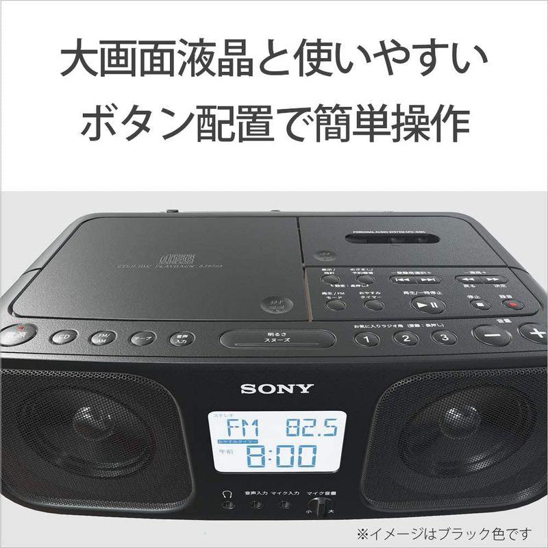 ソニー CDラジオカセットレコーダー CFD-S401 FM/AM/ワイドFM対応 大型液晶/カラオケ機能搭載 電池駆動可能 ベージュ 