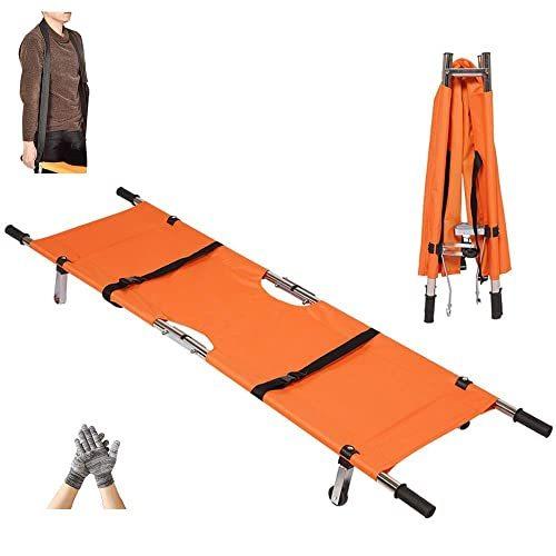 想像を超えての 折りたたみ式 ストレッチャー 2つ折り 担架 簡易 ナイロン 便利 保護 手袋付き オレンジ Calabajiorestaurante Com