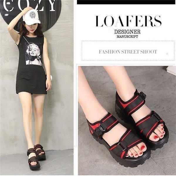 T ポイント5倍 ストラップ スポーティー レディース 厚底 サンダル マジックテープ 歩きやす 大きいサイズあり ストーム ハイヒール 差し込みバックル スニーカー サイズ 25cm Fr40 Www Fattoriabacio Com