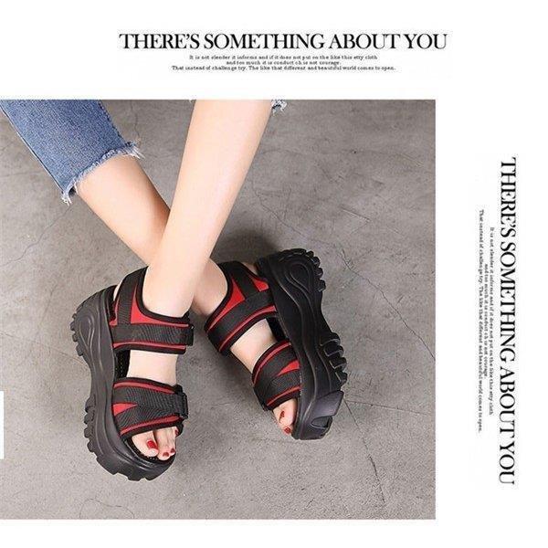 T ポイント5倍 ストラップ スポーティー レディース 厚底 サンダル マジックテープ 歩きやす 大きいサイズあり ストーム ハイヒール 差し込みバックル スニーカー サイズ 25cm Fr40 Www Fattoriabacio Com