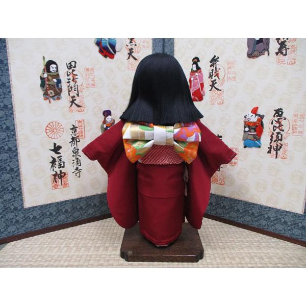 伝統的市松人形 市松人形 尺二 金彩京友禅 扇面に松竹梅青磁 CS-BM23610-43 日本