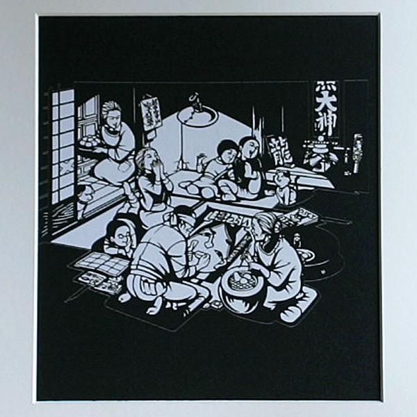 切り絵 色紙（切り絵）【福笑い】 : 洛齊コレクション - 通販 - Yahoo