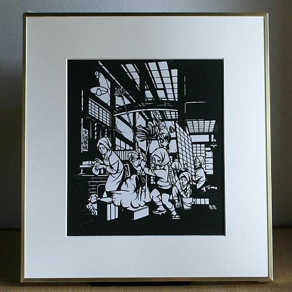 切り抜き絵、額付き、作者名入り 切り抜き絵、額付き、作者名入り 切り抜き絵、額付き、作者名入り