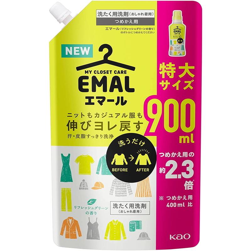 エマール 花王 リフレッシュグリーンの香り つめかえ用 900ml : 東京