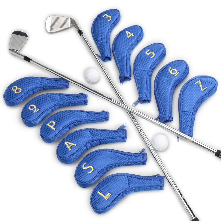 ゴルフ アイアン ヘッドカバー 両面番号刺繍 左右手通用 ゴルフクラブ