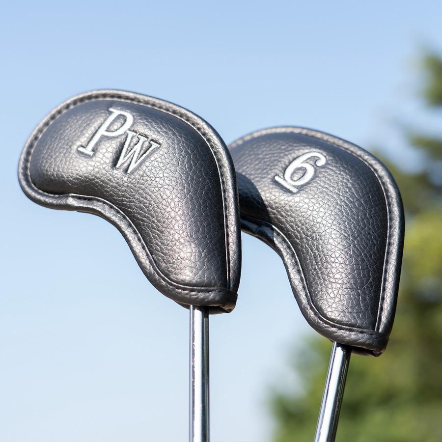 ゴルフアイアンカバー マグネット クラブヘッドカバー セット 合成皮革