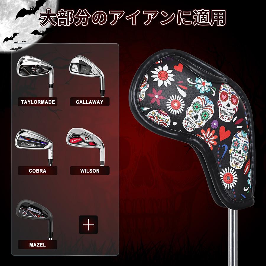 BIG CRAZY ゴルフアイアンカバー マジックテープ開閉 ウェッジカバー