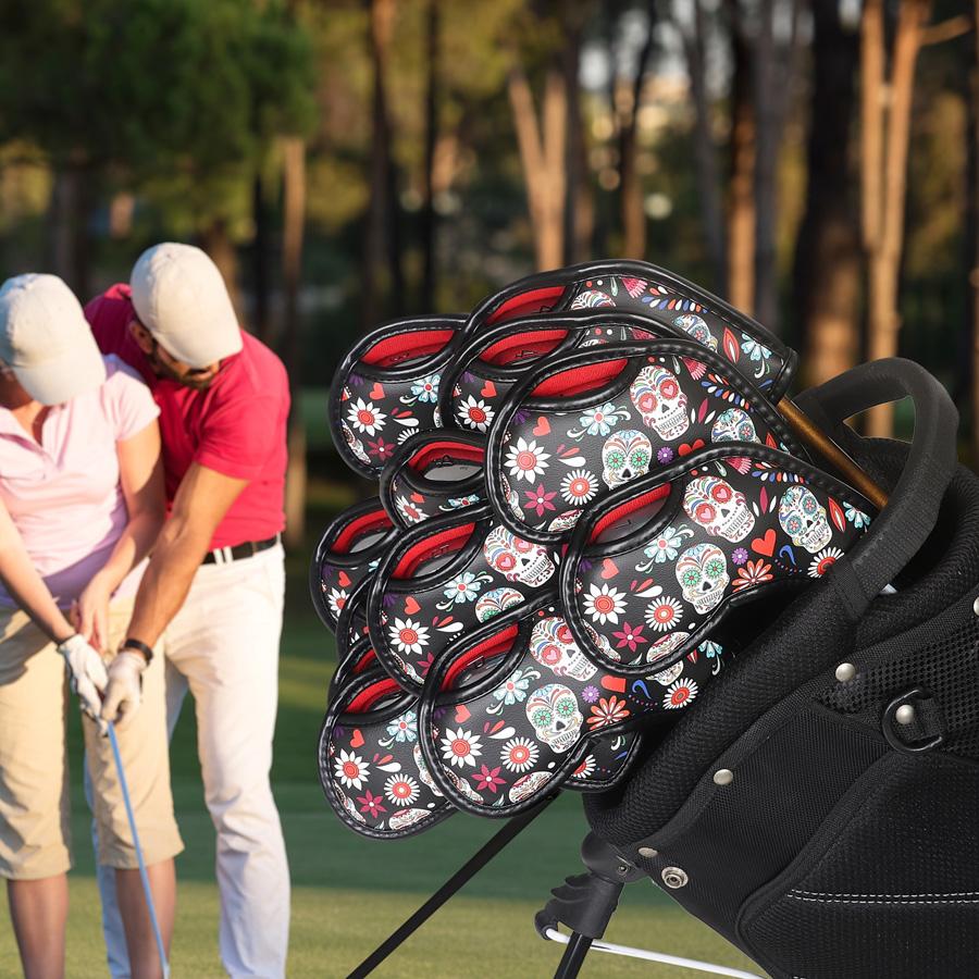 YAMAHAアイアン・ウェッジ・アイアンカバーセット ゴルフアイアンカバー マグネット クラブヘッドカバー セット 合成皮革