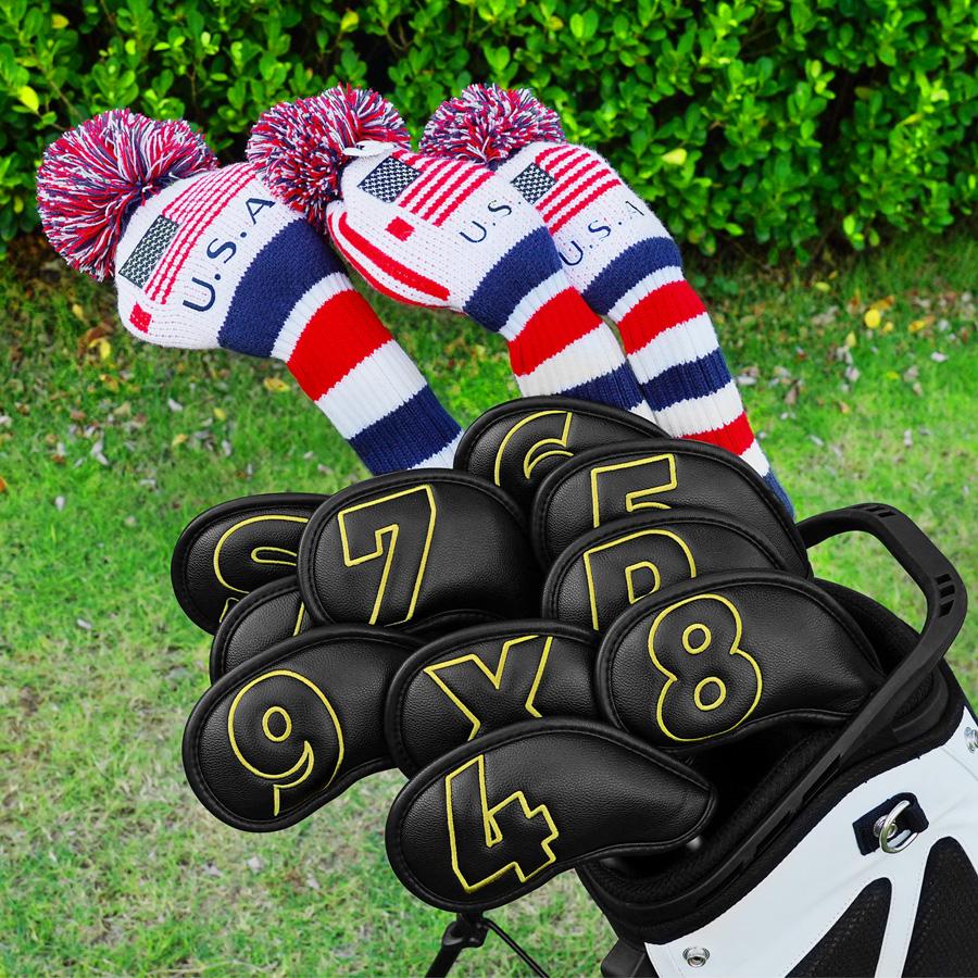 CRAFTSMANゴルフアイアンカバー マグネット クラブヘッドカバー セット