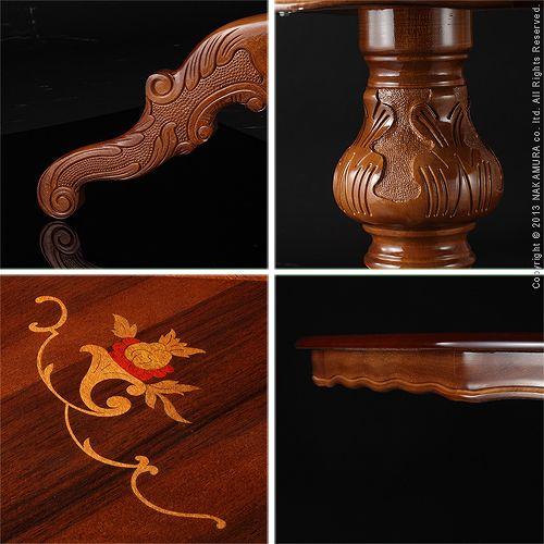 MUSTBUY ダイニングテーブル 4人用 アンティーク 高級感 猫脚