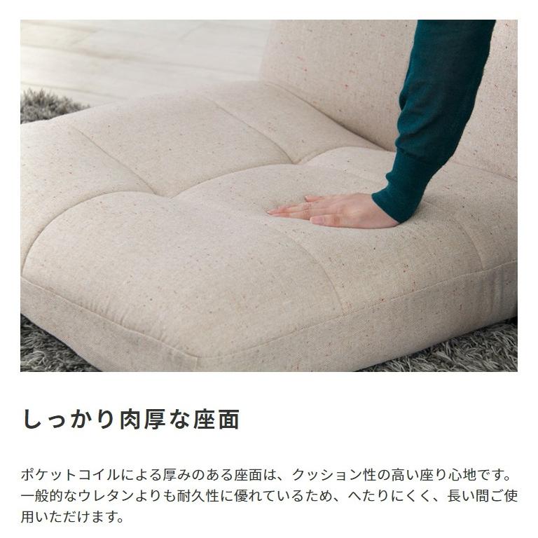 座椅子 おしゃれ ハイバック リクライニングチェア ローソファー ポケットコイル 完成品_7