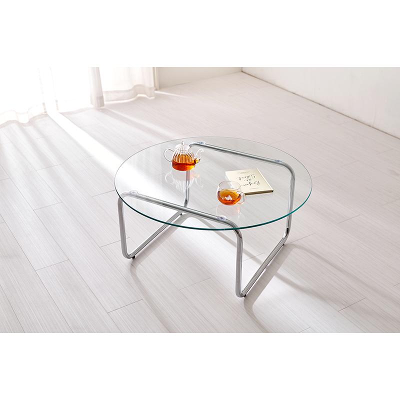 ガラステーブル 丸テーブル 80cm 円形 センターテーブル カフェ