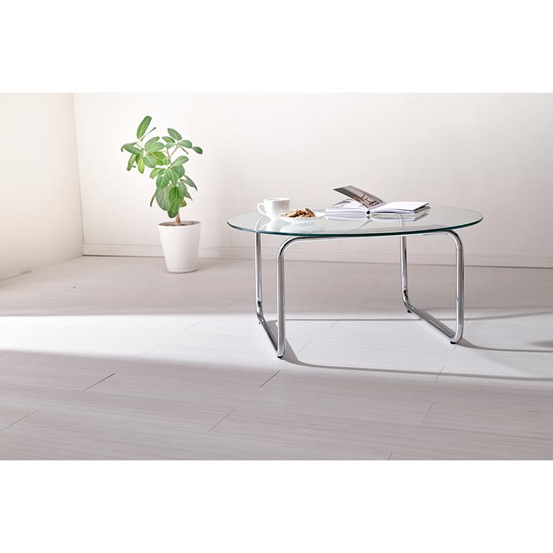 ガラステーブル 丸テーブル 90cm 楕円形 センターテーブル カフェ