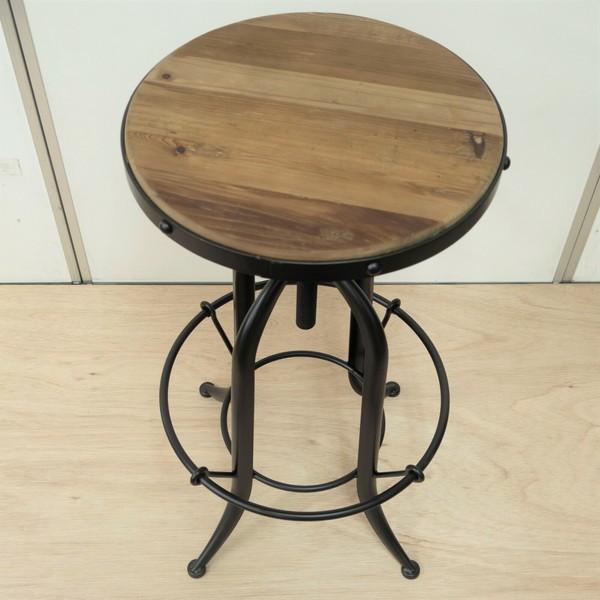 インダストリアルメタル チェア イス スツール 高さ調節可能 61～75cm  