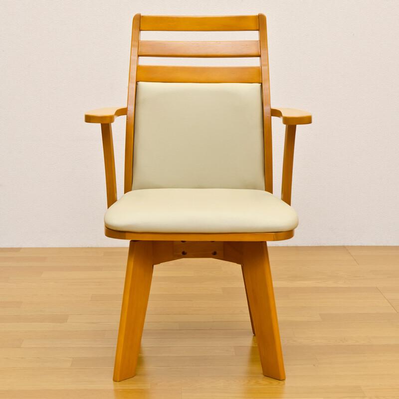 ダイニングチェア 椅子 チェア 木製 回転 レザーシート シンプル シートが回る 座面高41cm｜rakusouya｜07