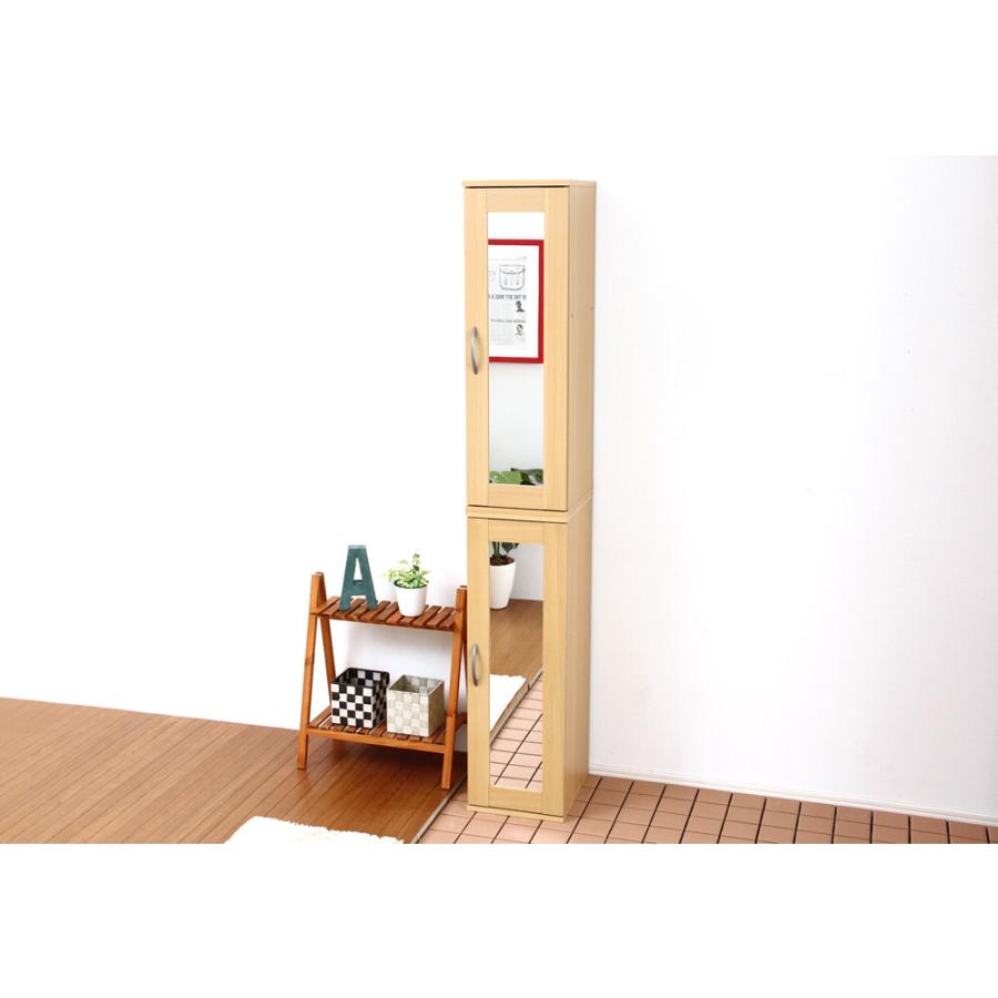 シューズボックス ラック 棚 下駄箱 靴箱 玄関収納 おしゃれ ナチュラルモダン 鏡 ミラー 姿見 連結 キャビネット 木製 幅29cm 2点セットの画像