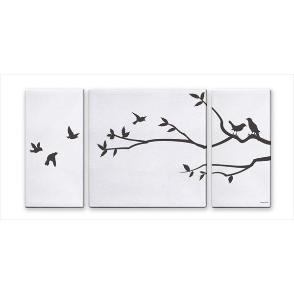 アート キャンバスアート 北欧 アートパネル 大型 100×50cm 壁掛 キャンバス 花 鳥 蝶 ナチュラル インテリア Tree\u0026Bird