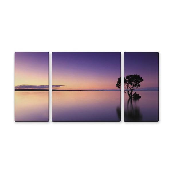 アート アートパネル 写真 3枚セット 大型 100×50cm 壁掛け キャンバス インテリア 風景 水辺 夕焼け 夕景 サンセット