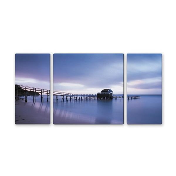 アート アートパネル 写真 3枚セット 大型 100×50cm 壁掛け キャンバス インテリア 風景 水辺 サンセット 日の出 朝焼け