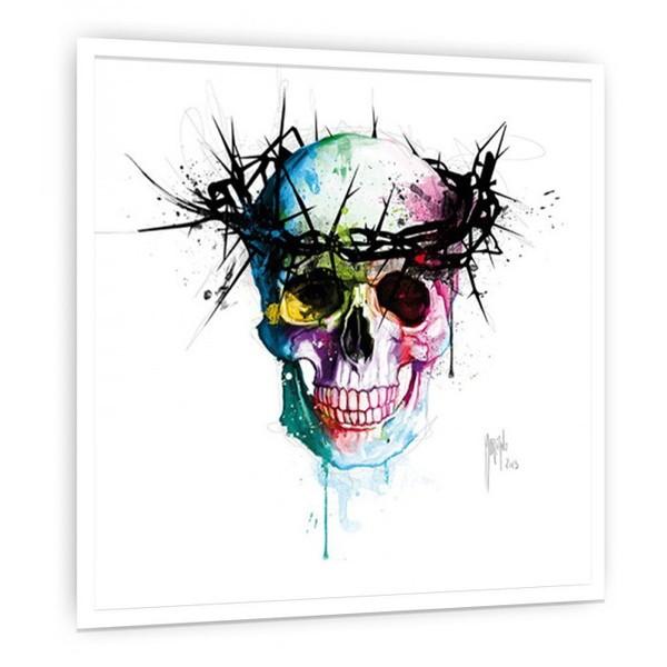 アートパネル 額 フレーム おしゃれ パトリスマルチアーノ 壁掛け ウォールデコレーション 抽象画 Murciano.Patrice Jesus'Skull 75x75cmの画像