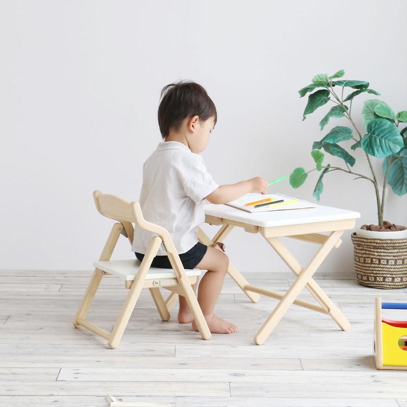 スタディーセット 学習机 キッズデスク 折りたたみ おしゃれ ナチュラルモダン 子供 かわいい 椅子 チェア 折り畳み 木製 完成品 | ICHIBA
