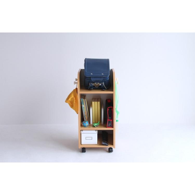 ランドセルラック 学用品収納棚 おしゃれ ナチュラルモダン かわいい 木製 本棚 キャスター 登校に必要なものをまとめて整理 | ICHIBA