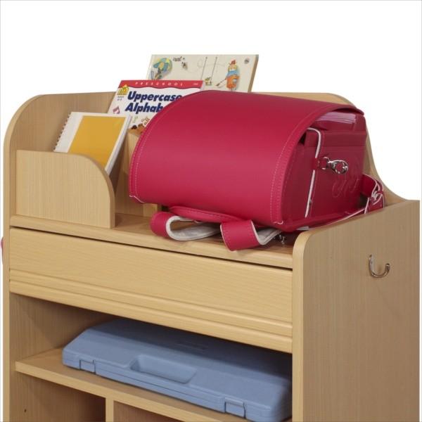 ランドセルラック 学用品収納 本棚 おしゃれ 北欧モダン レトロ 引き出し 登校に必要なものをまとめて整理 キャスター 低ホルムアルデヒド | 白井産業 | 01