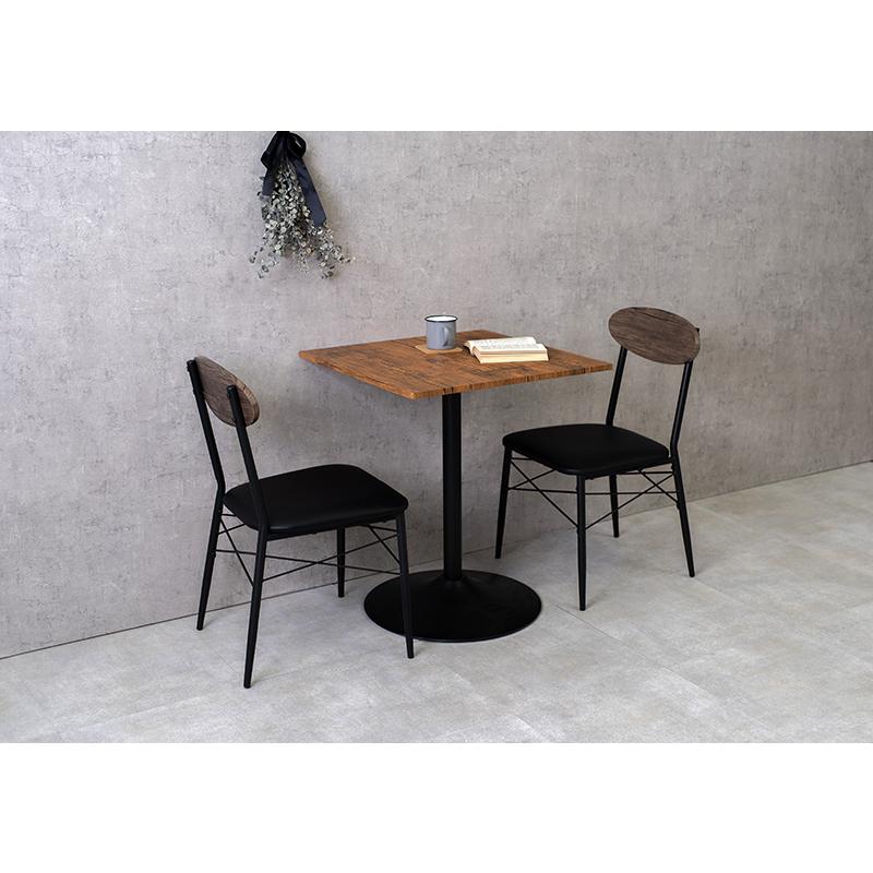 ダイニングセット 3点セット 2人掛け カフェテーブル 正方形 60cm 木目 