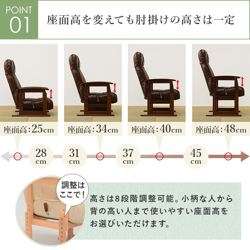 HAGiHARA 高座椅子 1人掛け 座椅子 おしゃれ ハイバック HAGiHARA 高座椅子 1人掛け 座椅子 おしゃれ ハイバック