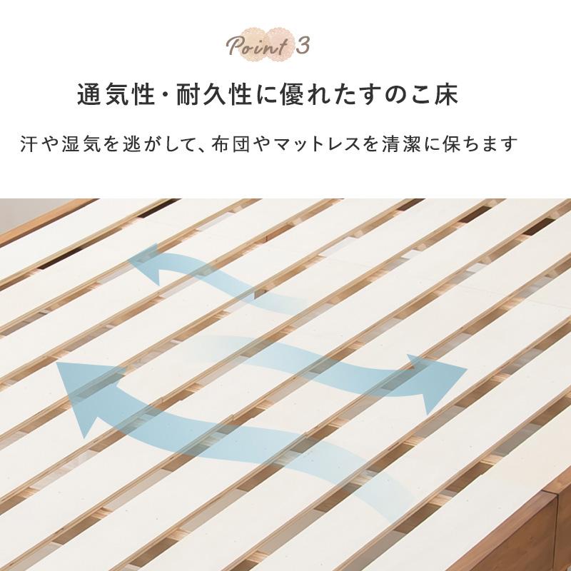 ベッド シングル ポケットコイルマットレス付き すのこ 高さ調節 コンセント ナチュラルモダン ベット 通気性 スノコ_15