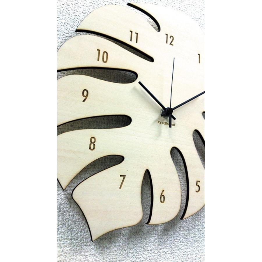 壁掛け時計 アート おしゃれ ハワイ 南国リゾート モンステラ アジアン