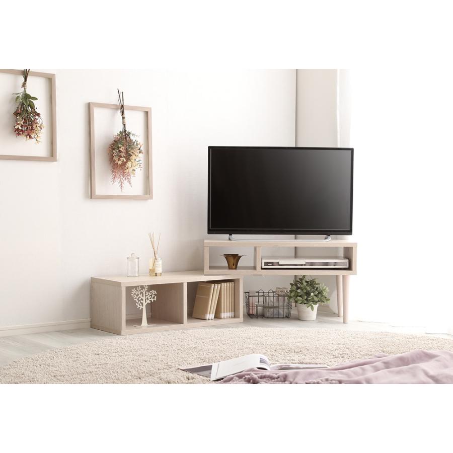 キャンディ おしゃれ可愛い 天然木 テレビ台、ローボード、TVラック ホームテイスト（HOME taste） テレビ台 ローボード ラック 棚 伸縮