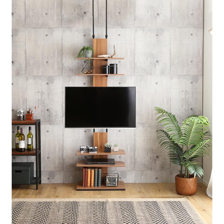 ②壁掛け風つっぱりテレビスタンド 壁寄せ 突っ張り式 薄型 60型対応