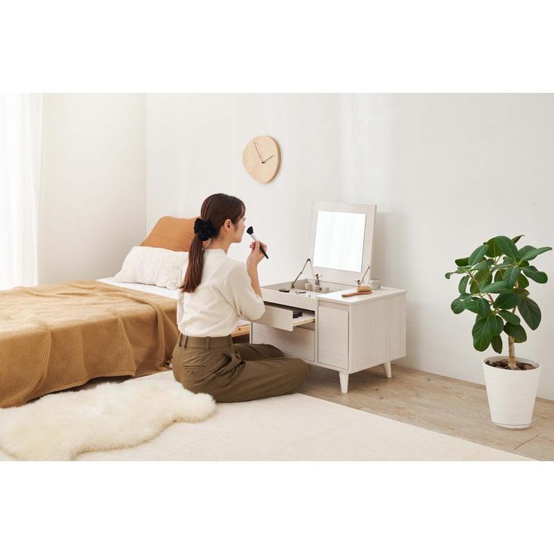 ドレッサー テーブル ロータイプ ミラー付き 幅60cm コスメテーブル