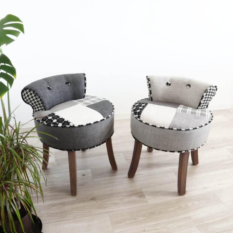 椅子 チェア スツール レトロ かわいい パッチワーク アンティーク