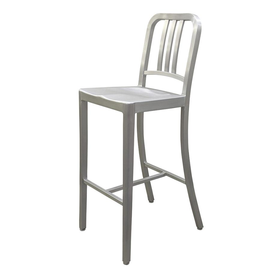 ネイビーチェア　アルミニウム製　バースツール　ハイチェア　シルバー　軽量 ネイビーチェアアルミニウム製バースツールハイチェアシルバー軽量