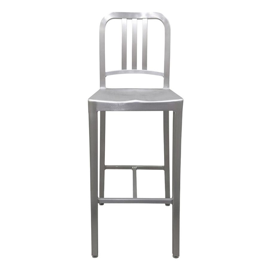 ネイビーチェア　アルミニウム製　バースツール　ハイチェア　シルバー　軽量 ネイビーチェア アルミニウム製 バースツール ハイチェア シルバー