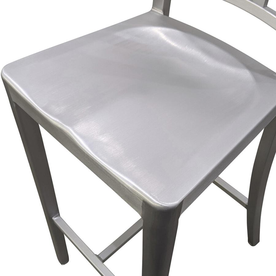 ネイビーチェア ハイタイプ おしゃれ バースツール アルミニウム 完成