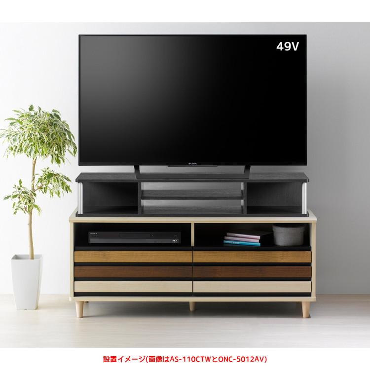 モニター台 木製 モニタースタンド テレビ台 上置き ラック 収納付き 完成品 机上ラック デスク上 台 高さアップ 幅110cm 高さ18cm 49インチまで対応 ブラック_3