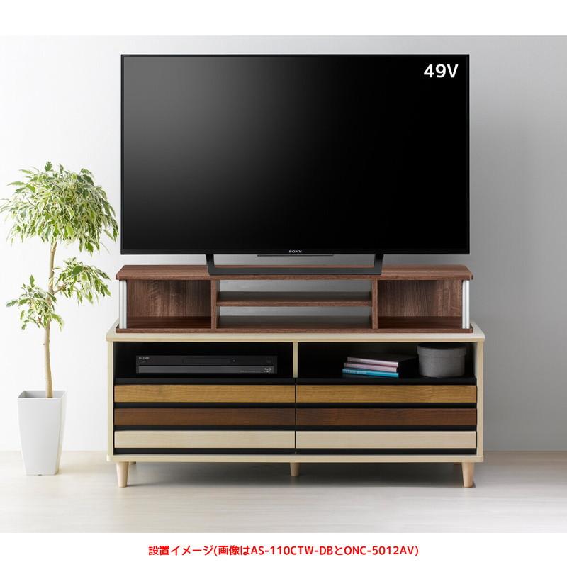 モニター台 木製 モニタースタンド テレビ台 上置き ラック 収納付き 完成品 机上ラック デスク上 台 高さアップ 幅110cm 高さ18cm 49インチまで対応 ブラウン_2