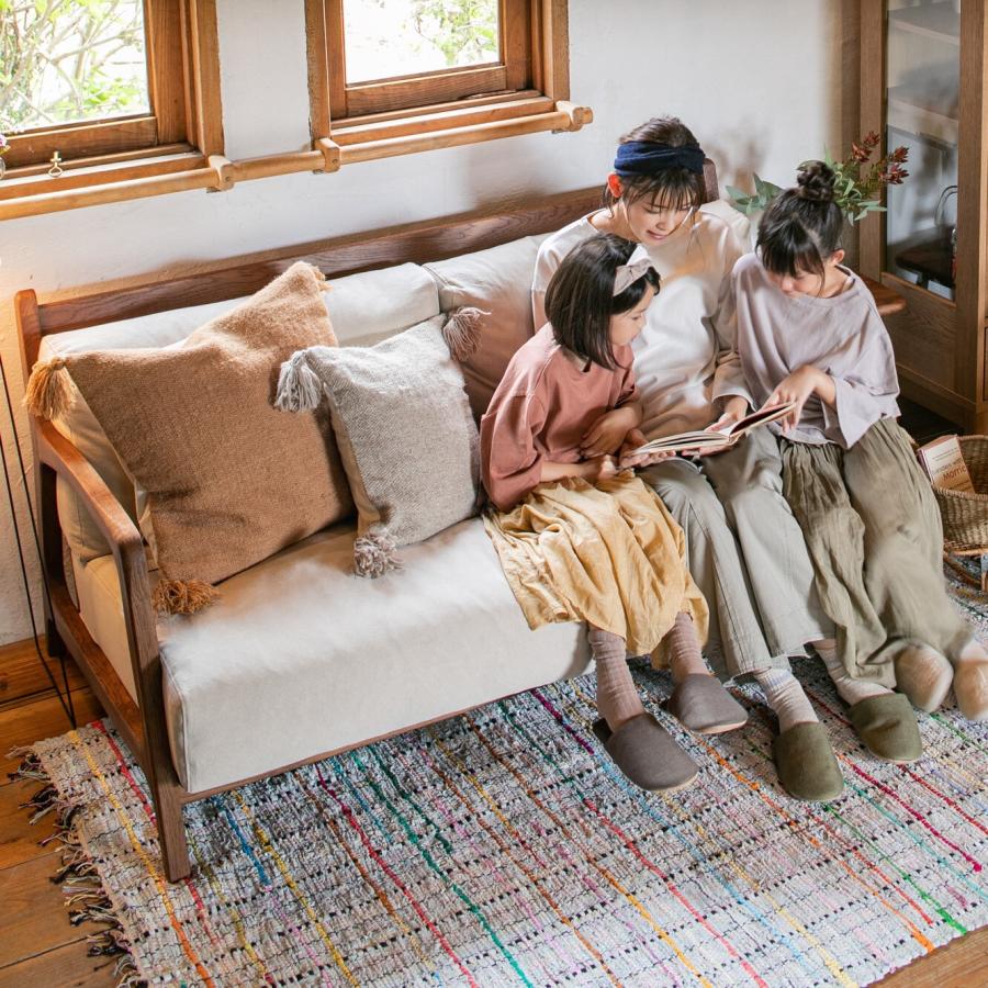 ウォルナット天然木 2人掛けソファ 幅158cm ウォルナット天然木 2人掛けソファ 幅158cm