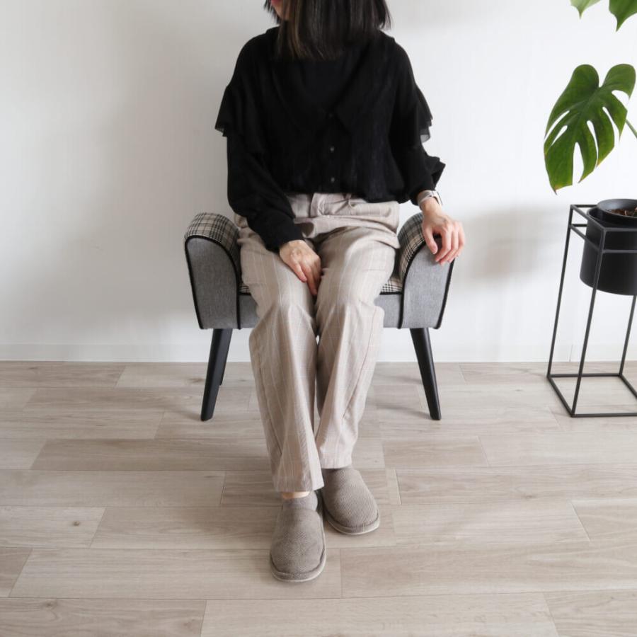 チェア 椅子 スツール レトロ かわいい アンティーク グレーチェック いす イス ソファ 1人掛け コンパクト スリム 座面高さ40cm_10