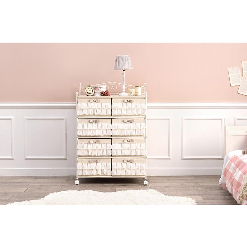 HAGiHARA（萩原） チェスト タンス 白 かわいい ガーリー リボン