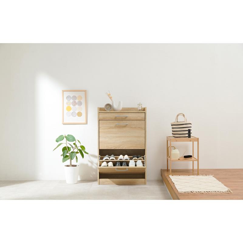 シューズラック シューズボックス 下駄箱 玄関 収納 収納棚 ナチュラル シューズボックス シューズラック1列3段 木製 玄関収納 幅82cm NSR-13