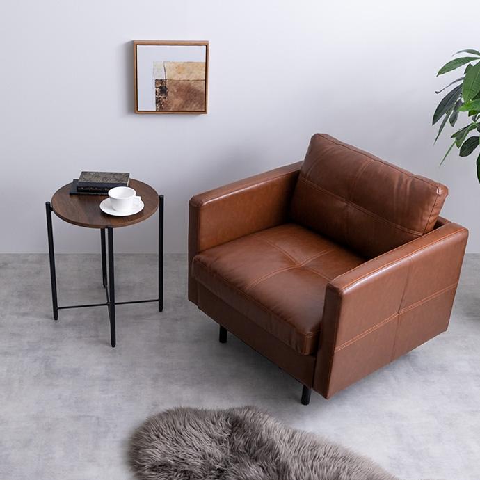 ソファー 1人掛け おしゃれ レトロ ヴィンテージ 本革風 レザー