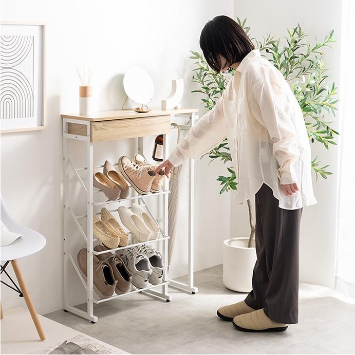 シューズラック 棚 玄関収納 靴 傘立て おしゃれ コンソールテーブル