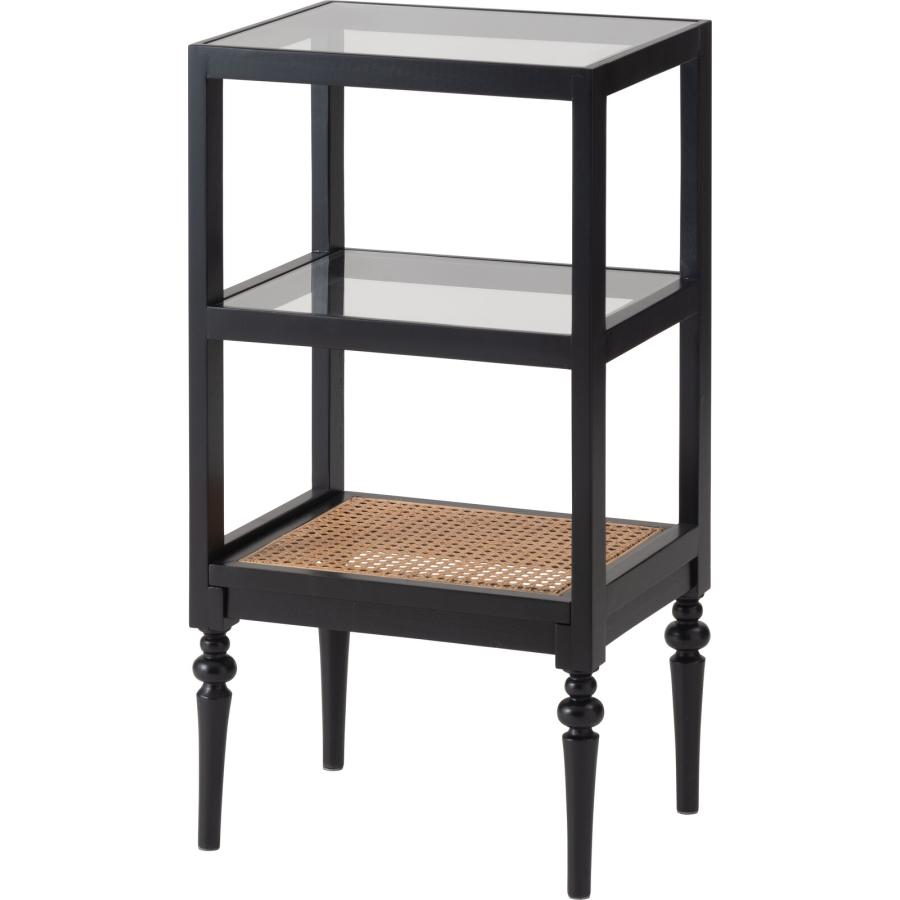 棚 シェルフ ラック ガラス ラタン おしゃれ レトロ アンティーク