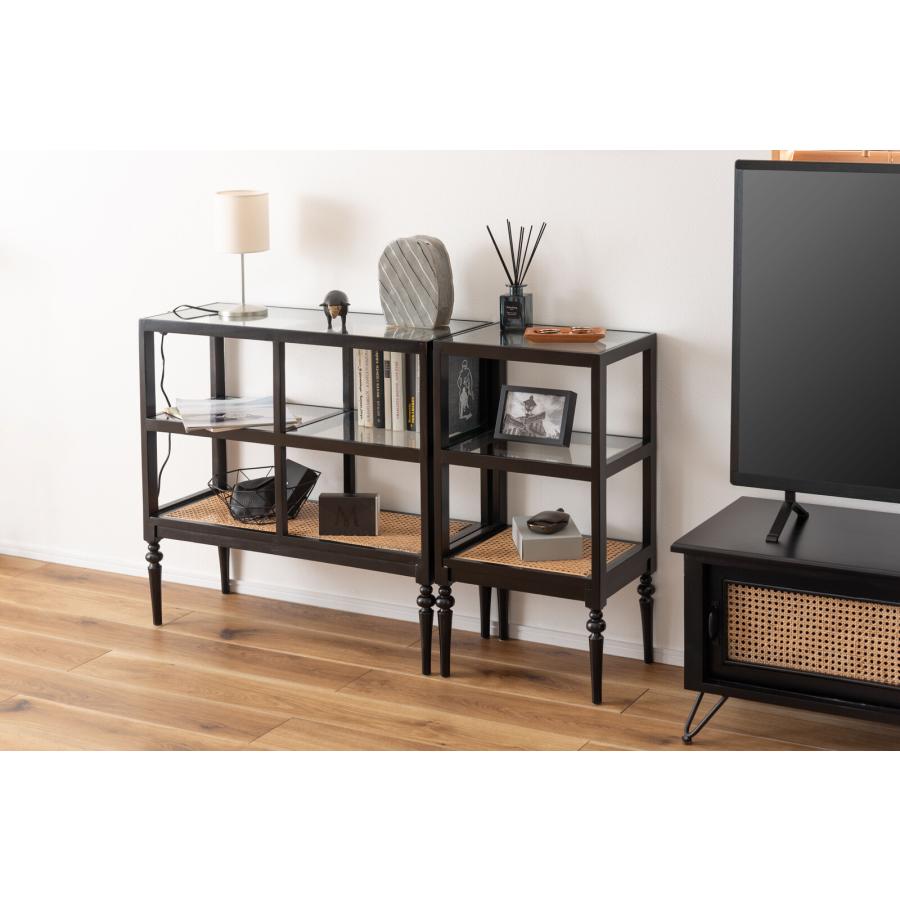 オールドラタン꧂80s ｜ガラスラック 3段｜アジアン・ボタニカル 楽天