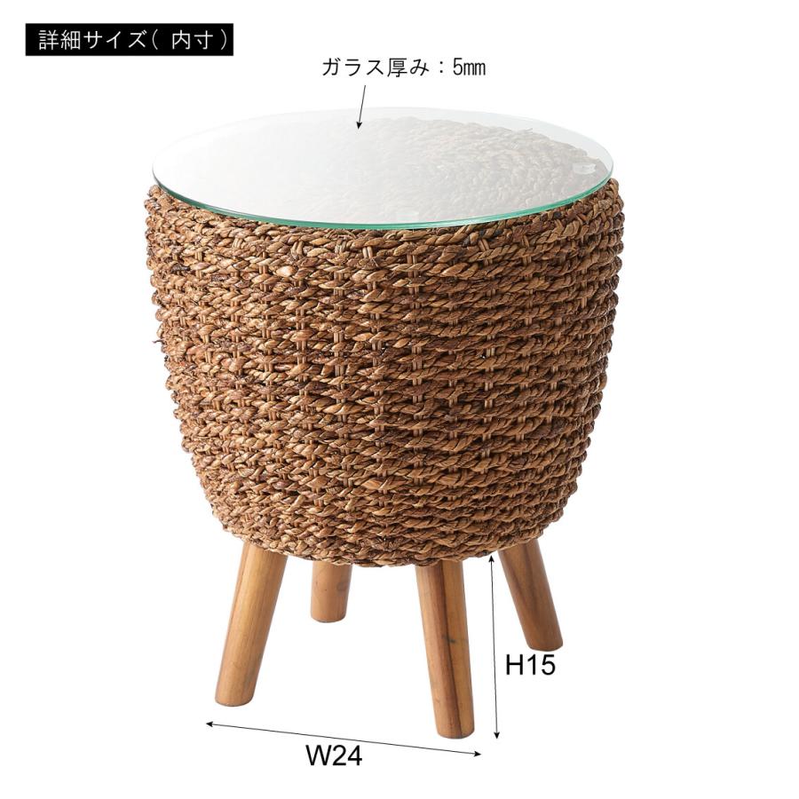 サイドテーブル おしゃれ 丸 アジアンリゾート 棚 ラック シンプル